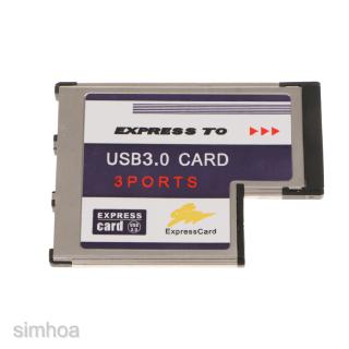 [SIMHOA] Laptop 3Port USB3.0 Express Card ExpressCard FL1100 Chip 54mm Hidden Adapter