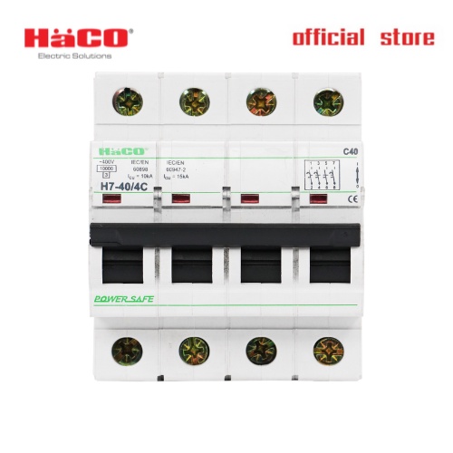 HACO MCB เมนเบรกเกอร์ เซอร์กิต ลูกย่อย 40A 4P ฮาโก้ สีขาว รุ่น H7-40/4C