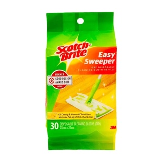 ผ้าเช็ดพื้นชนิดแห้ง 3M Scotch Brite Dry Disposable Flat Mop Basic 30 Sheet