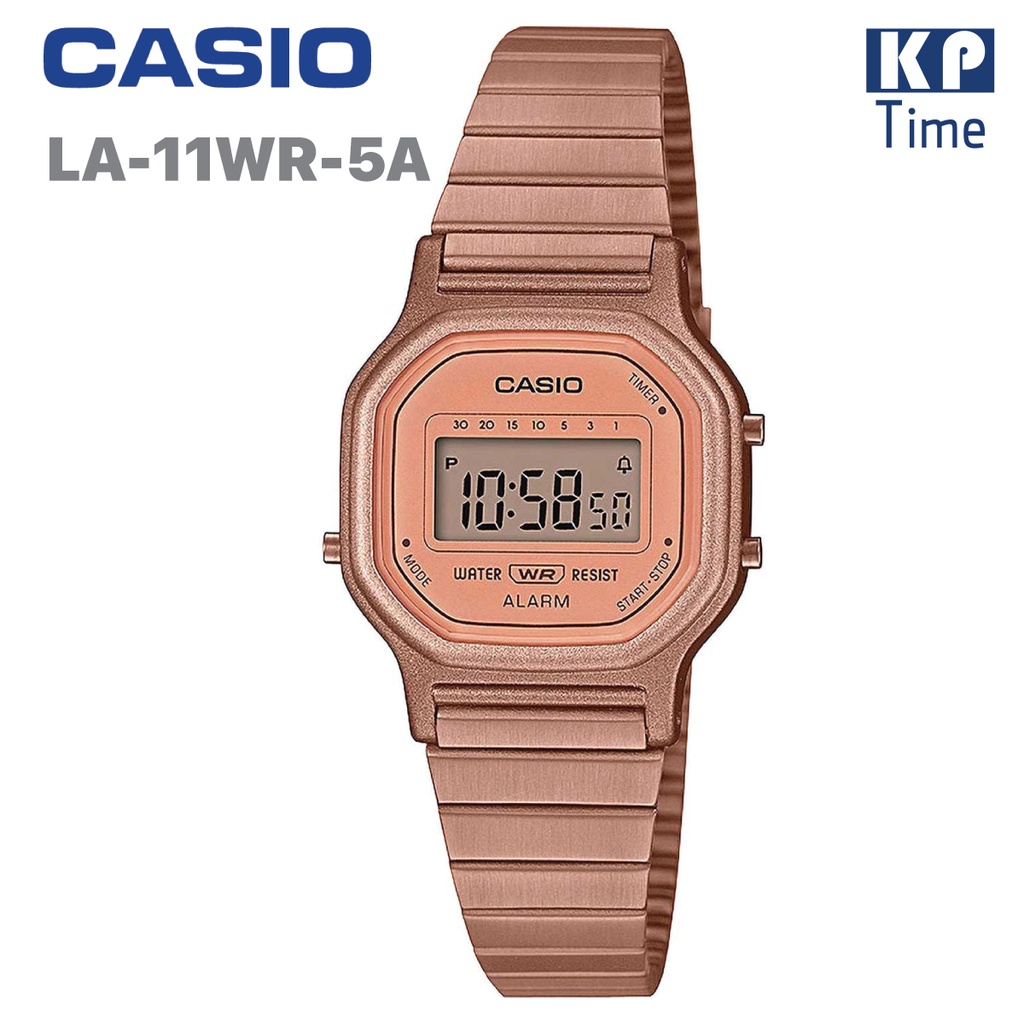 Casio นาฬิกาข้อมือผู้หญิง สีพิ้งค์โกลด์ สายสแตนเลส รุ่น LA-11WR-5A ของแท้ประกันศูนย์ CMG