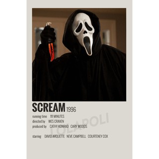 โปสเตอร์ มันวาว พิมพ์ด้านเดียว ขนาด A5 14.8 ซม. x 21 ซม. รูปภาพยนตร์ Scream