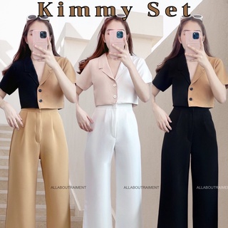 KIMMY SET ใส่โค้ดALLABU9ลดเหลือ535 เซทเสื้อกางเกงขายาว เสื้อคอปกทูโทนแมชสีมาแบบลงตัวมากๆ