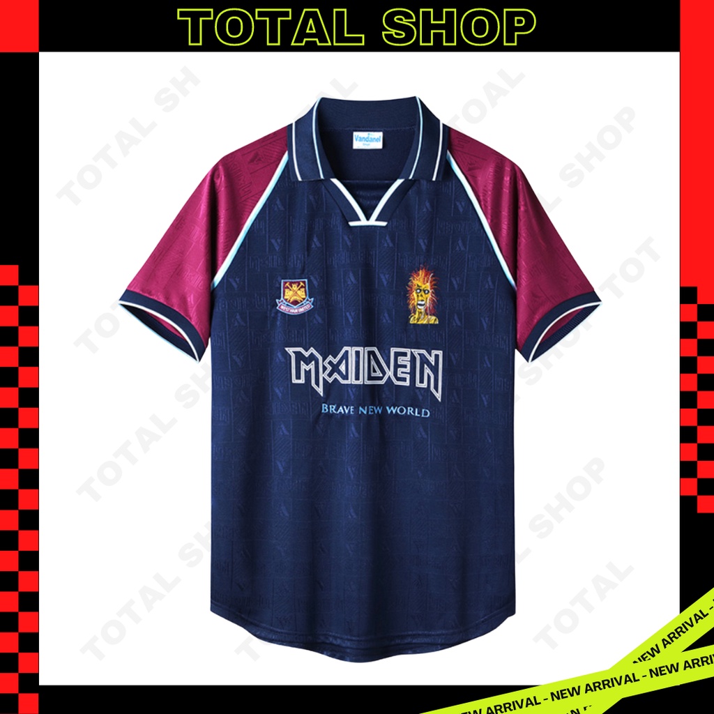 West Ham X  Iron Maiden 1999 Retro football เสื้อบอลเวสต์แฮมย้อนยุค เสื้อเวสต์แฮม1999