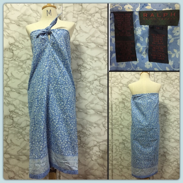 🇺🇸เดรสเกาะอกแบบผูกหน้า แบรนด์ Rlaph Lauren