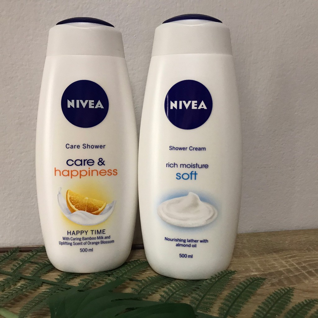 ☆Nivea Shower Cream 500 Ml. Nivea Rich Moisture Soft Nivea care &amp; Happiness นำเข้าจากเยอรมัน มีให้เลือก 2กลิ่น พร้อมส่ง⚘