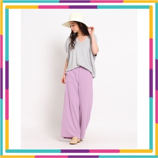 Ozoc69: Ozoc purple Pants กางเกงผ้าโพลีเอสเตอร์เนื้อดี ผ้ามีน้ำหนัก สีสวย สะโพกทรงหลวมนิดๆ