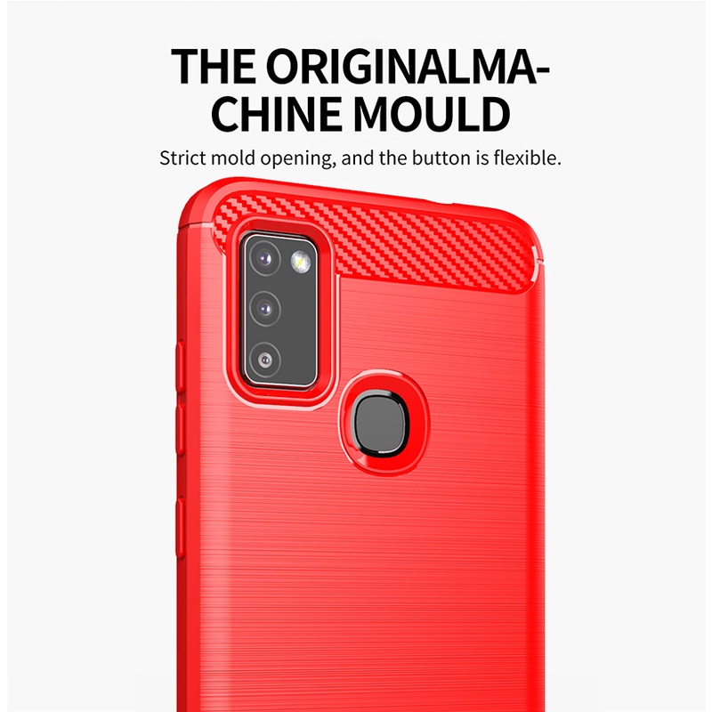 Samsung Galaxy M51 M31 M21 M11 เกราะกันกระแทกคาร์บอนไฟเบอร์แปรงไฮบริดเคส TPU - รูปที่ 6