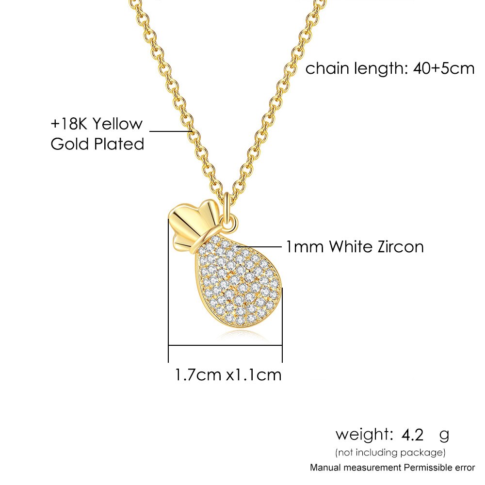 โซ่ ZHOUYANG จี้สร้อยคอสำหรับผู้หญิงเลียนแบบไข่มุกถุงลัคกี้แสงสีทองเค้นคอที่คอเครื่องประดับ N180 ขายส่ง
