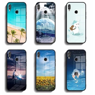 เคสกระจกนิรภัย Huawei Honor 8X / Y max เคสกระจกนิรภัย แบบแข็ง ขอบซิลิโคนนิ่ม