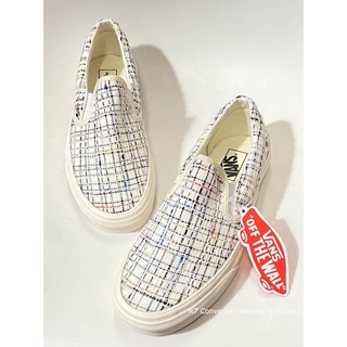 🚩 [พร้อมส่ง]  Slip On Woven Plaid White งานดีมาก ถ่ายจากสินค้าจริง100% สินค้าพร้อมกล่อง มีเก็บปลายทาง