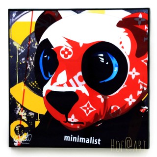 PANDA Minimalist แพนด้า รูปภาพ​ติด​ผนัง​ pop art หมี การ์ตูน cartoon แต่งบ้าน ของขวัญ กรอบรูป รูปภาพ ของสะสม