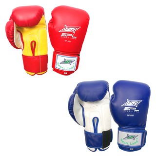 Sportland Collection นวมหนัง SPL BoxingGloves Velcro PU Size 16 Oz. SPL รุ่น   SP037 RD / SP037BL  (960)