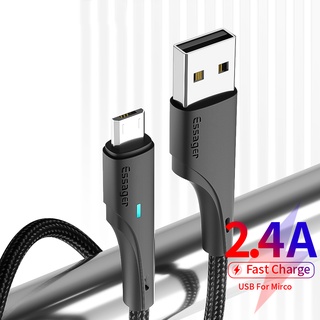 ESSAGER สายชาร์จ Micro USB 2.4A สําหรับ Xiaomi Samsung