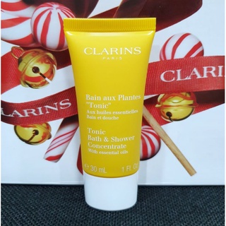 เจลอาบน้ำ แท้💯% Clarins Tonic Bath &amp; Shower Concentrate with Essential Oil 30 ml. ฉลากไทย