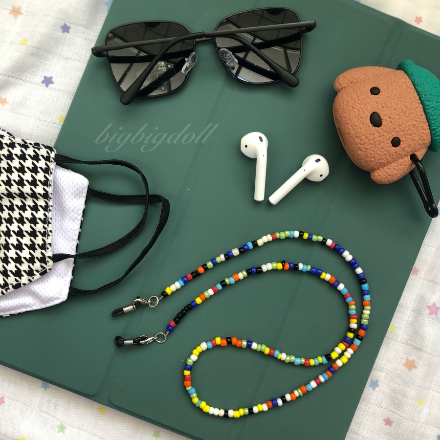 สายลูกปัดคล้องหน้ากาก แว่น airpod สายคล้องหูฟัง