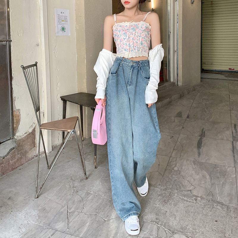 DEARY​ ZEVEN​ DE​: DZDJ03​ Rosie Jeans น้องยีนส์เอวสูง​มีตะขอเกี่ยว​ ทรงโรเซ่