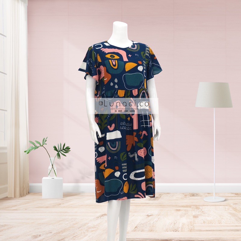 Lunaci Navy Aztec Kina Dress