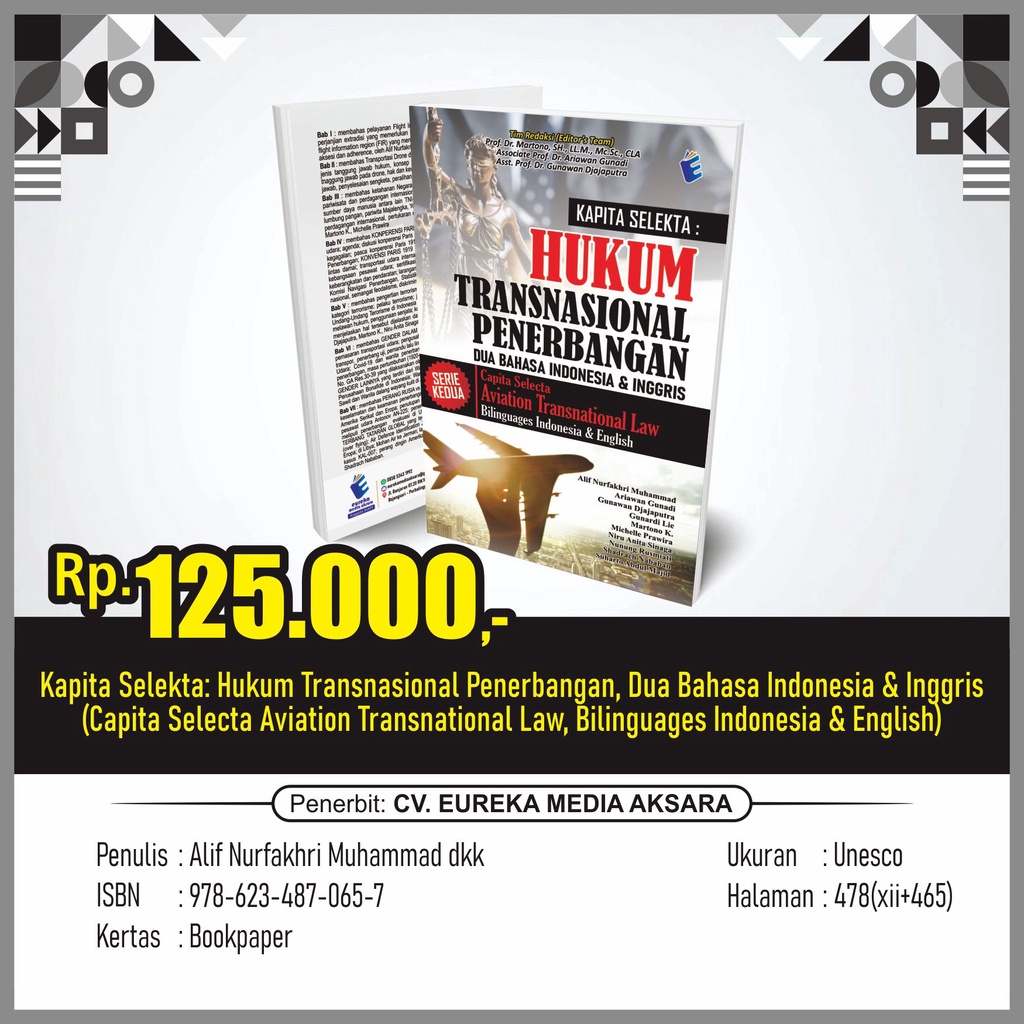 บทที่ที่เลือก: กฎหมายระหว่างประเทศเที่ยวบิน, สองภาษาอินโดนีเซีย & อังกฤษ (Cita Selecta Aviation Tran