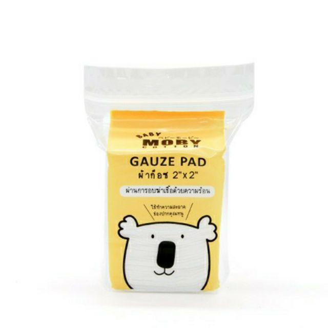 BABY MOBY ผ้าก๊อซเช็ดฟัน ขนาด 2"x2" ขนาด 50 ชิ้น