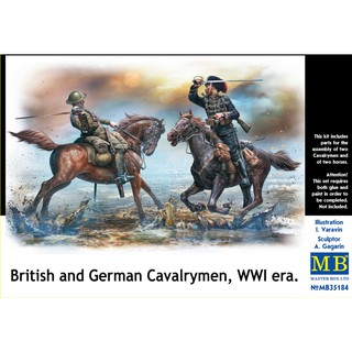 ฟิกเกอร์โมเดล Master Box Model 1/35 MB35184 "British and German Cavalrymen, WWI era"