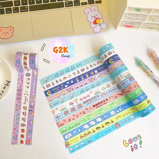 G2K★ถูกสุด 5 บาท★Babygirl co.เทปสติ๊กเกอร์ วาชิเทป เทปกระดาษ เทปเกาหลี สติกเกอร์ไดคัท เทปตกแต่ง เทปวาชิลายการ์ตูน