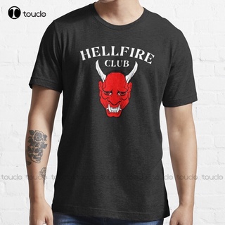 เสื้อยืดโอเวอร์ไซส์เสื้อยืด ผ้าฝ้าย พิมพ์ลายการ์ตูน Hellfire Club เบสบอลน่ารัก สง่างาม แบบทันสมัย น่ารัก สําหรับผู้หญิงS