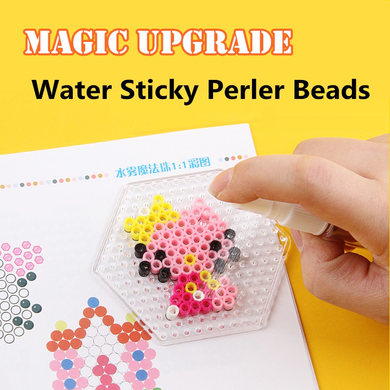 ❉♠New Magic Water Sticky Perler Beads DIY Keychain Puzzle Beans Kids Toy