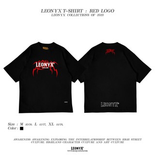 เสื้อยืดอินเทรนด์ขนาดเต็มเสื้อยืดแขนสั้น "RED LOGO" LEONYX T-SHIRTS-3XL