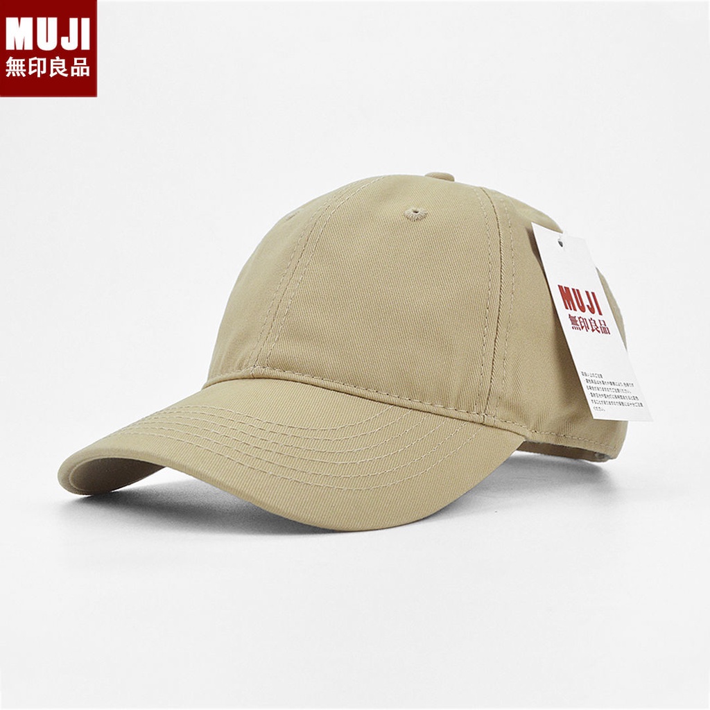หมวก MUJI หมวกเบสบอลผู้ชายสีทึบหมวก MUJI เก่าฤดูใบไม้ร่วงและฤดูหนาว