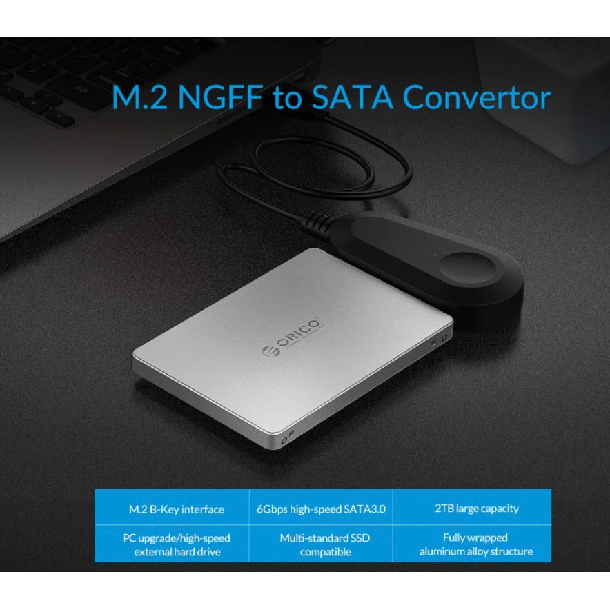 ORICO (M2TS-SV, B-Key) M.2 NGFF to SATA 2.5 inch HDD Case Sata 3.0 Adapter High Speed 6 Gbps Box Hard Drive Enclosure