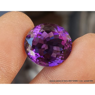 พลอย อเมทิส Amethyst 15.88 ct.ขนาด 14.5 x 15.9 x 10.7 mm. พลอยแท้