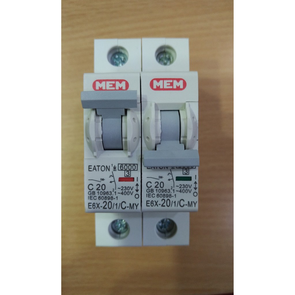 Eaton MEM E6X MCB, 1P, 6KA, C CURVE, 20A