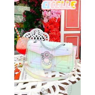 🌺CICELLE (ซี-เซล)มาม่อน🌈หนังไข่ปลาสีรุ้งแต่งปักเพชร💎กระเป๋าสะพายข้าง🍓🍨พร้อมกล่องรุ้ง🛍️ สินค้าพร้อมส่งมีบริการเก็บปลายทาง