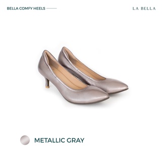 LA BELLA รุ่น BELLA COMFY HEELS - METALLIC GRAY