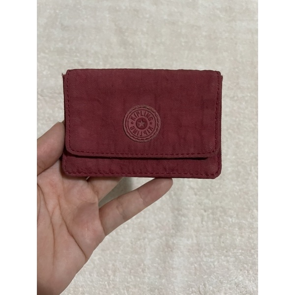 [used] Kipling แท้ กระเป๋าตังใบจิ๋ว สีแดงเลือดนก สภาพ50%