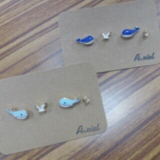 Whale earrings set