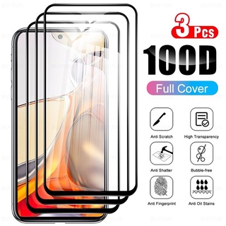 เคสกระจกนิรภัยกันรอย 100D 3 ชิ้นสําหรับ Xiaomi Mi 11T Pro 11 Lite 5G Ne สําหรับ Xiaomi Mi 11T Pro 11T 11 T