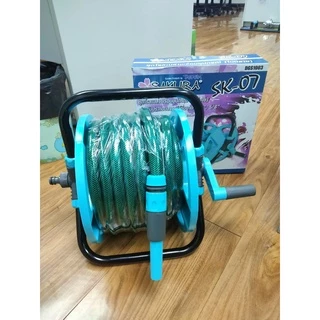 SAKURA สายยางโรล ตั้งพื้น พร้อมชุดหัวฉีด SAKURA DGS1003-S 1/2 นิ้วx15 ม. สีเขียวฟ้า โรงงานเดียวกับ TAKARA