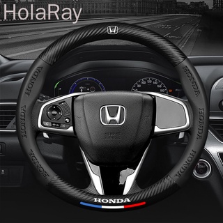 ปลอกหุ้มพวงมาลัยรถยนต์ คาร์บอนไฟเบอร์ กันลื่น สําหรับ Honda Accord CRV Fit Crown Road Odyssey Civic XRV