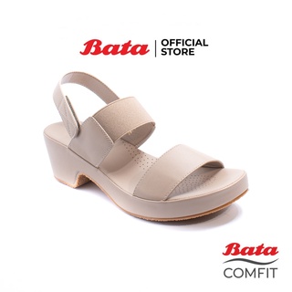 Bata Comfit บาจา คอมฟิต รองเท้ารัดส้นผู้หญิง รองเท้าเพื่อสุขภาพ รองเท้ารัดส้น เพื่อสุขภาพ สูง 1 นิ้ว สำหรับผู้หญิง รุ่น Austin สีเบจ 7618979