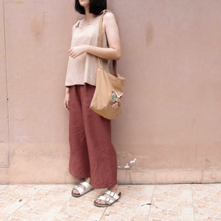 Linen wide-leg pants