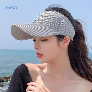 Fancy ใหม่ หมวกเบสบอล ปีกยาว หมวกชายหาด ระบายอากาศ ลําลอง กลวง ฤดูใบไม้ผลิ ฤดูร้อน กีฬากอล์ฟ กลางแจ้ง สําหรับผู้หญิง