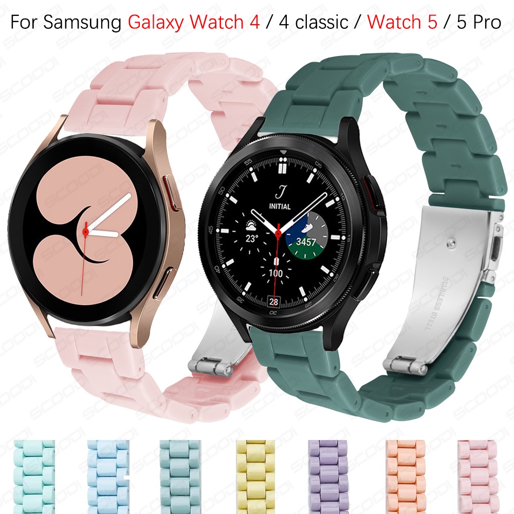 สายนาฬิกาข้อมือเรซิ่น สีแคนดี้ แบบเปลี่ยน สําหรับ Samsung Galaxy Watch 6 6 Classic 5 5 Pro 4 40 มม. 44 มม. 45 มม. 43 มม. 47 มม.