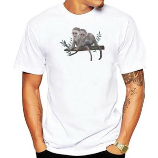 [COD]เสื้อยืด พิมพ์ลาย Two Monkeys on a Branch สําหรับผู้ชาย ผู้หญิงS-5XL