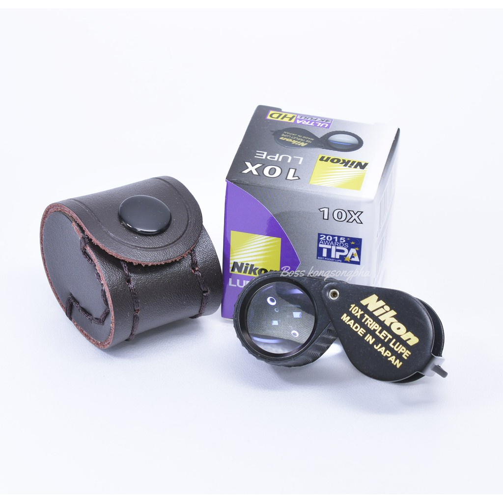 กล้องส่องพระ / ส่องจิวเวอรรี่ Nikon Triplet LUPE 10X18mm  Ultra HD เลนส์แก้ว 3ชั้นมัลตโค๊ต ดำหุ้มยาง แถมฟรีผ้าเช็ดเลนส์