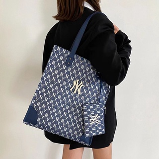 ☀️ พร้อมส่ง [ของแท้💯%  MLB MONOGRAM SHOPPING BAG รุ่นใหม่ กระเป๋าทรงสี่เหลี่ยม กระเป๋าสะพายข้างNY