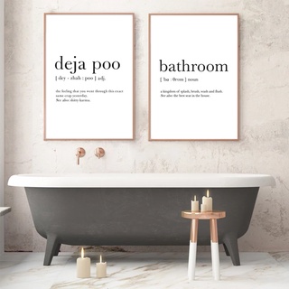 โปสเตอร์ผ้าใบ พิมพ์ลายสเปน Deja Poo สไตล์มินิมอล สําหรับตกแต่งผนังห้องน้ํา