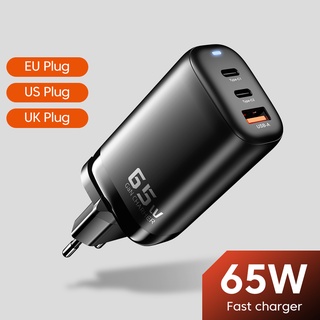 อะแดปเตอร์ชาร์จเร็ว 65W GAN US EU UK QC3.0 PD3.0 Type C สําหรับ Samsung Huawei