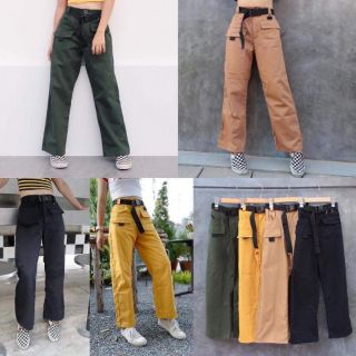 กางเกงวินเทจ ขายาว 👖แถมฟรีเข็มขัด พร้อมส่ง