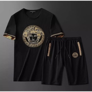 Versace เสื้อผ้าผู้ชาย 👉 เสื้อ + กางเกง ผ้าฝ้ายใส่สบาย M - 5XL